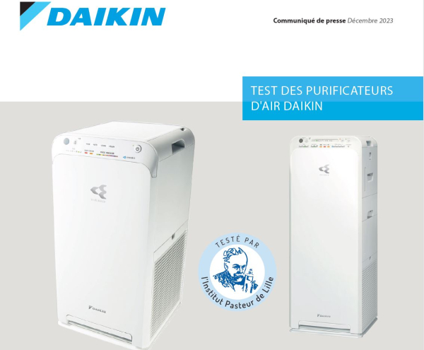 Les Purificateurs Dair Daikin Test S Par Linstitut Pasteur De Lille Pour Mesurer Leur