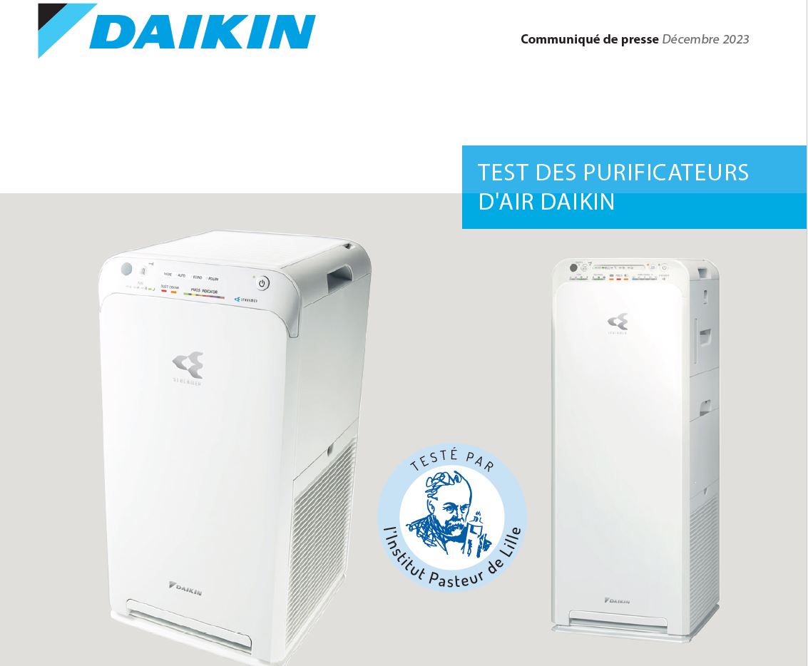 Les purificateurs d'air Daikin testés par l'Institut Pasteur de